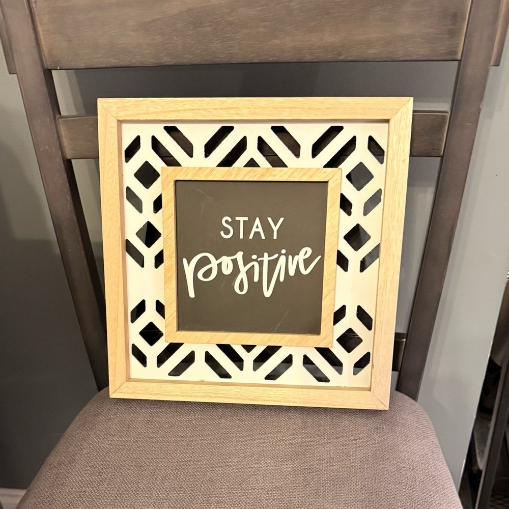 Stay Positive Wall Art with Natural Wood Frame - Picture 3 of 10